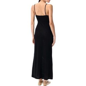 THE GARMENT Ribbed Knit Maxi Dress with Sheer Detail Women BLACK Dresses